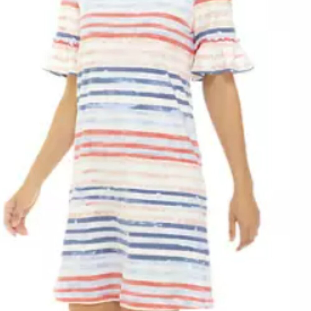 Kim Rogers Ruffled Sleeve T-Shirt Dress - Medium